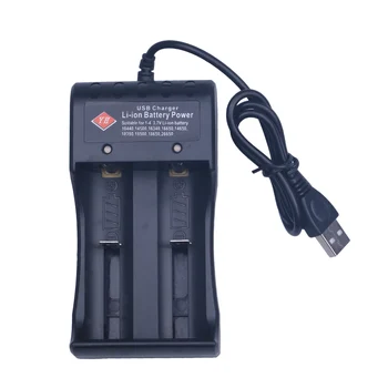 Аккумулятор с 2 слотами, USB-зарядное устройство 4,2 В, интеллектуальная зарядка для аккумуляторных батарей Li-ion NiMH 18650 26650 14500 17670