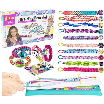 Набор для изготовления браслетов своими руками для девочек, Разноцветные Веревки, бусины, набор для изготовления ожерелья Дружбы, украшения для художественных промыслов, игрушки для подарков детям