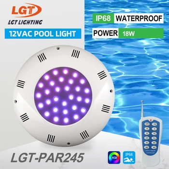 245 мм светодиодные подводные фонари для бассейна RGB с изменением цвета AC12V IP68 Водонепроницаемая лампа с пультом дистанционного управления