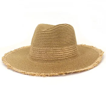Модная Фетровая шляпа, соломенная шляпа, солнцезащитный козырек для путешествий на открытом воздухе, Панама, Джазовая соломенная пляжная кепка, Мужская И Женская Солнцезащитная шляпа с большими полями