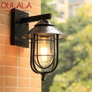 Уличный черный настенный светильник TEMOU LED Классические ретро-бра Водонепроницаемые Декоративные для домашнего прохода