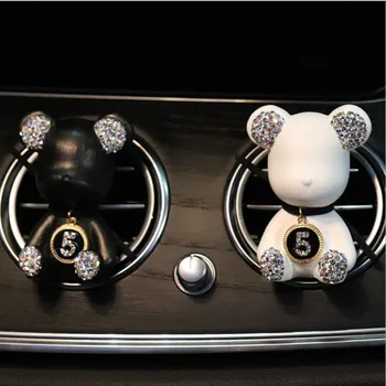 Креативная корона с бриллиантами, милый медведь, автомобиль, насилие, медведь, ароматизатор, зажим для духов, ароматизатор, украшение автомобиля, освежитель воздуха