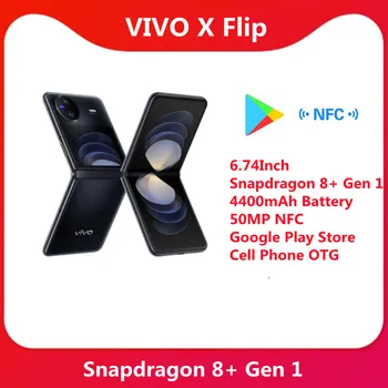 Новый Оригинальный Смартфон vivo X Flip 5G с 6,74-дюймовым аккумулятором Snapdragon 8 + Gen 1 4400mAh 50MP NFC в Google Play Store, Мобильный Телефон OTG