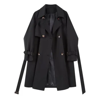 Ветровка на талии, женское пальто средней длины, корейская версия, маленькое кружевное пальто y2k, весенне-осеннее новое универсальное изделие