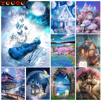 YOUQU Landscape Series 5d DIY Алмазная картина “Мир фантазий”, вышивка стразами, Мозаичная картина для дома, украшение для дома
