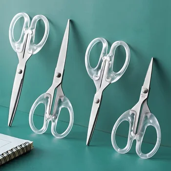 3 размера Модные Ножницы с прозрачной пластиковой ручкой Студенческий инструмент для резки бумаги своими руками Школьные Канцелярские принадлежности Подарок