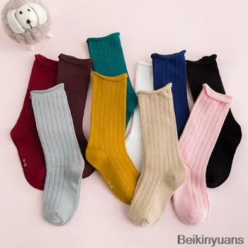 2018 горячие детские носки для девочек, кружевные мягкие наколенники принцессы для девочек, теплые однотонные носки для детей