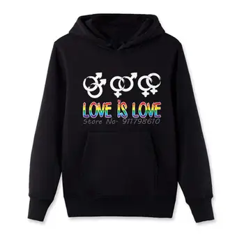 Love Is Love Rainbow Gay Lgbt Pride Обычная Мужская Толстовка С капюшоном Мужские Флисовые Толстовки С капюшоном Толстовка Уличная Одежда Harajuku