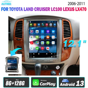 Android 13 Tesla Экран Для Toyota Landcruiser 100 Land cruiser Для Lexus LX470 Автомобильный Радиоприемник Navi GPS Мультимедийный Плеер Авторадио