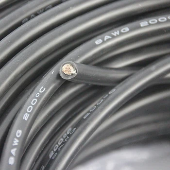 8AWG 1 метр / лот, силиконовый провод 8 AWG, устойчивый к 200 Градусам Цельсия, электронный провод своими руками, Мягкий силиконовый кабель, Гибкий силикагель