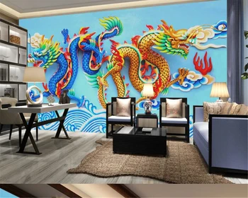 beibehang обои для стен 3 d Высококачественные 3D Обои Модные Классические Xiangyun Cloud Carving Dragon papel de parede 3d
