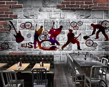 beibehang Пользовательские обои 3d фотообои рок-бар KTV ретро личность фон фрески ресторан обои для стен 3 d