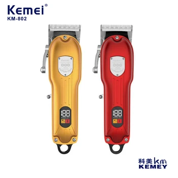 Kemei KM-802 Электрическая Машинка Для Стрижки Волос Профессиональная Мужская Машинка Для Стрижки Бороды USB Перезаряжаемый Триммер Для Мужчин Машинка Для Стрижки Волос