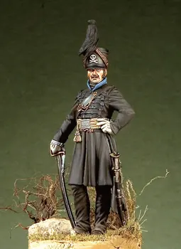 Неокрашенный комплект 1/32 54 мм Гусарский офицер, герцог 54 мм фигурка Историческая фигура Комплект смолы