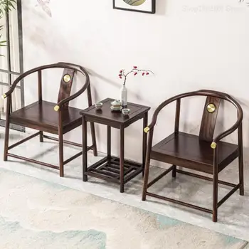 Новый круглый стул Taishi в китайском стиле, набор из трех частей, круглый стул из золотой груши, Деревянный круглый стул, стол для отдыха, официальный стул Zen