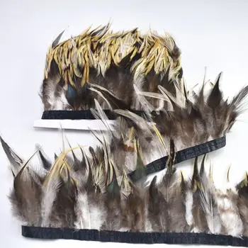 1 метр натуральных Фазаньих перьев обрезка ленты Ремесла плюмы 10-15 см вечерние перья Бахрома для Шитья DIY украшения одежды
