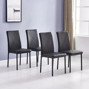 45 x 52,5 x 85 см 4 шт. Обеденные стулья Квадратная ножка стола, спинка в виде креста, черный