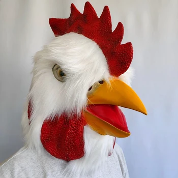 Маска Петуха, Куриная маска, новинка для костюмированной вечеринки на Хэллоуин, Латексная маска с головой животного, реквизит для косплея с петухом