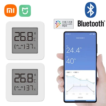 XIAOMI Mijia Bluetooth Термометр Умный электрический цифровой гигрометр, термометр, датчик влажности, монитор, Работа с приложением Mijia