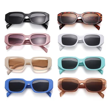 Модные прямоугольные солнцезащитные очки с антибликовым покрытием для женщин 2022, модные солнцезащитные очки в ретро-квадратной оправе с защитой от UV400, Солнцезащитные очки