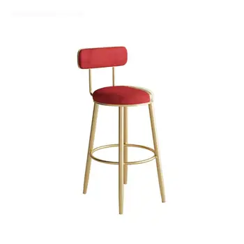 Скандинавский барный стул Железный барный стул Высокий стул Современный Простой Роскошный бытовой высокий стул со спинкой Высокий барный стул
