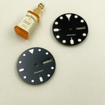 Новые механические часы с циферблатом NH36 модифицированный 007 черный розовое золото зеленый люминесцентный буквальный диаметр аксессуаров для часов 28,5 мм