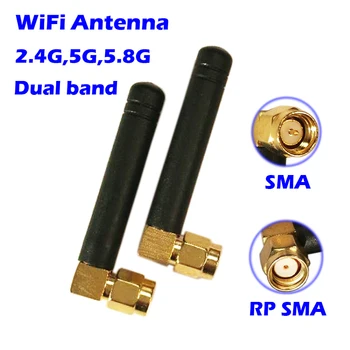 Wi-Fi Антенна 2,4 ГГц/5,8 ГГц Двухдиапазонный Разъем 3dbi RPSMA/SMA Резиновый Aeria для Mini PCI Card Камера USB Адаптер Сетевой Маршрутизатор