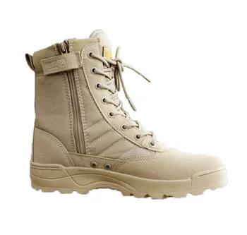 Модные Мужские Ботинки Зимние Уличные Кожаные Военные Ботинки Дышащие Армейские Армейские Ботинки Плюс Размер Пустынные Ботинки Походная Обувь Осень