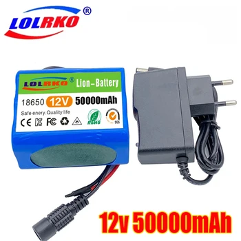 Литий-ионные аккумуляторы LOLRKO 12V 50000mAh с литиевыми батарейными блоками BMS Плата защиты для мониторинга + зарядное устройство 12,6 В