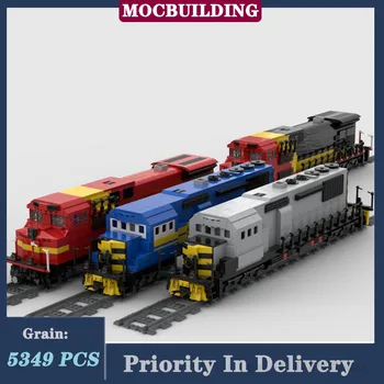 Строительный блок модели поезда с дистанционным управлением MOC City Locomotive Building Игрушки для мальчиков-железнодорожников и подарки