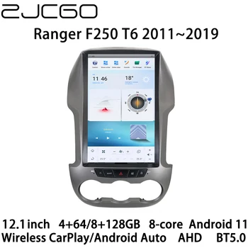 ZJCGO Автомобильный Мультимедийный Плеер Стерео GPS Радио Навигация 8 Ядерный Android 11 Экранный Монитор для Ford Ranger T6 2011 ~ 2019