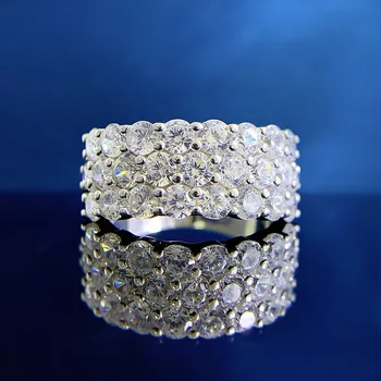 Классическое кольцо с бриллиантом из муассанита, 100% настоящее серебро 925 пробы, Вечерние Обручальные кольца для женщин, ювелирные изделия для помолвки, подарок для новобрачных