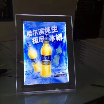 Рекламная Акриловая рамка Световой короб со светодиодной подсветкой Вывески Хрустальные рамки для плакатов формата А3 Панели с подсветкой по краям
