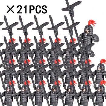 21ПК средневековый военный солдат армии цифры броня гвардии воинов-лучника рыцари строительные блоки кирпичи игрушки для детей подарки