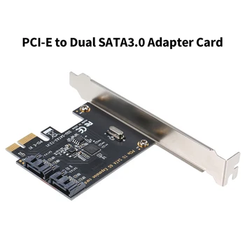 Карта адаптера PCI-E к 2 SATA3.0 Карта расширения жесткого диска SATA Высокоскоростная передача данных, Совместимая с несколькими системами, Подключи и играй