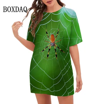 Платья с насекомыми-пауками, женское платье с 3D-принтом 
