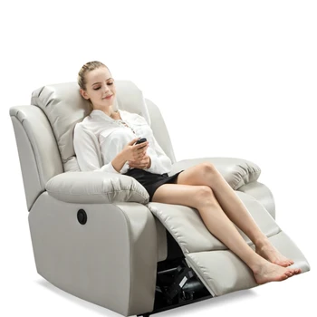 HXL Space Capsule Диван с технологией тканевого массажа, Ленивое Многофункциональное кресло для гостиной из натуральной кожи