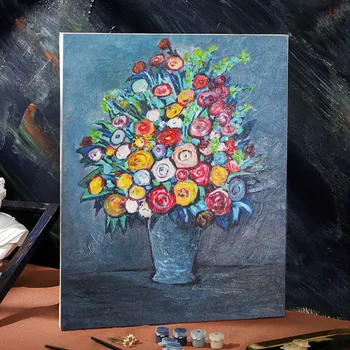 Картина маслом ручной работы 3D Цветок в стиле Морден на холсте Плакат Настенный художественный декор Подвесная картина для гостиной Спальни
