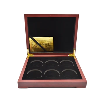 Деревянная коробка для сбора монет размером 1,6X0,1 дюйма 40 *3 мм Challenge Coin Коробка для хранения памятных монет