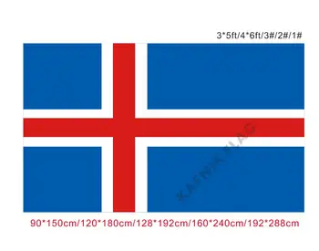 КАФНИК, бесплатная доставка 90x150 см/128*192 см/160*240 см/192*288 см большие флаги Национальный флаг Исландии для внутреннего наружного декоративного