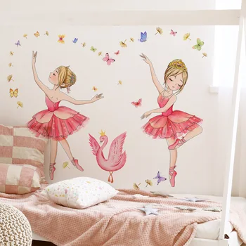 1 шт. Наклейка на стену из ПВХ, креативная наклейка с рисунком лебедя для дома, фоновая отделка стен и наклейки для благоустройства