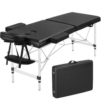 Переносная салонная кровать 88-дюймовый складной массажный стол с регулируемой высотой массажный стол для физиотерапевтических процедур для лица