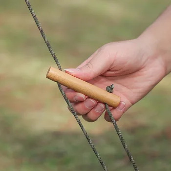 Открытый кемпинг из букового дерева с двойным отверстием, пряжка для ветряной веревки, фиксирующая навес для кемпинга, нескользящая деревянная пряжка