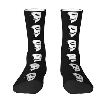 Модный фильм V For Vendetta Анонимные Носки Мужские Женские Теплые баскетбольные спортивные носки с 3D принтом хакера Гая Фокса