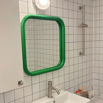 Декоративное зеркало на стене спальни, Косметическое Квадратное Декоративное зеркало для ванной комнаты, Подвесное украшение Spiegel Wand, гостиная YY50DM