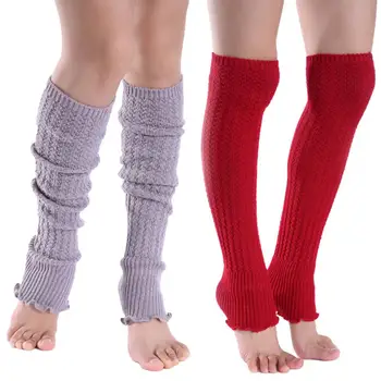 Модные женские однотонные трикотажные гетры до колена, плиссированные длинные носки, Высокие чулки, Леггинсы, подарочные теплые сапоги для ног
