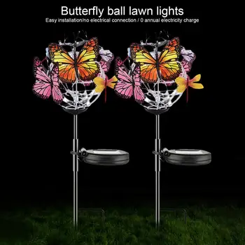 1 Комплект Бабочка Солнечный Свет IP65 Водонепроницаемый Бабочка Газонная лампа Декоративные Бабочки Фонари для кола Садовые Принадлежности