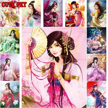 Набор для алмазной живописи Fantasy woman Oriental Classical Girl 5d набор для ручной вышивки крестом с квадратной дрелью для домашнего декора