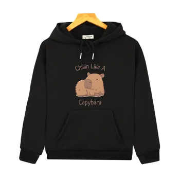 Толстовки Capybara, свитшоты Chilin Like A, детские топы с длинными рукавами, детский пуловер, одежда для девочек, одежда Y2k, Одежда для маленьких мальчиков