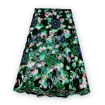 Мода 2023 Года, высококачественная Африканская кружевная ткань, Французский тюль, сетчатая кружевная ткань, кружевная ткань с вышивкой пайетками, Нигерийское вечернее платье